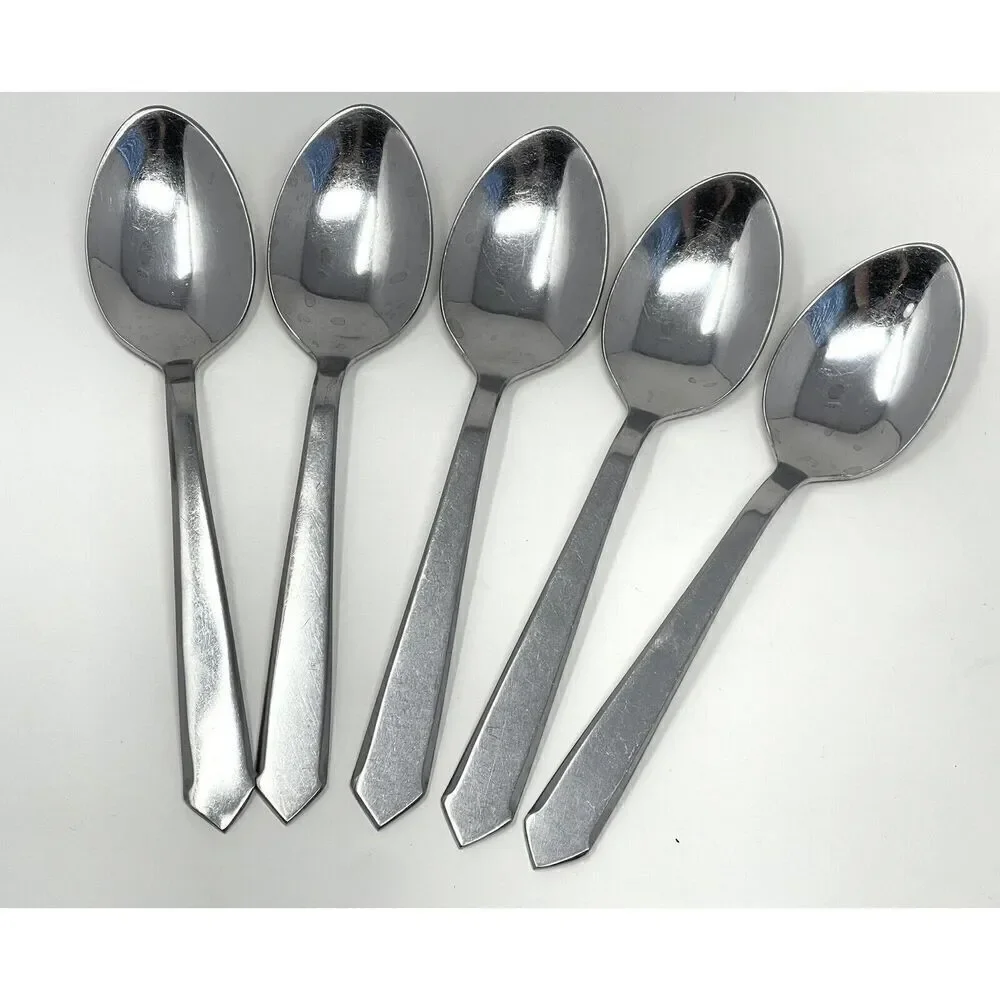 Maper-Inox Stainless Pointed Tip Handle Dinner Place Spoons 8” Set Of 5 MCM